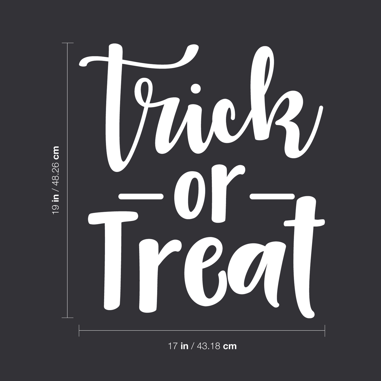 Vinyl Wall Art Decal - Trick Or Treat - 19" x 17" - Modern Magical Halloween Quote for Home Bedroom Kids Room Store Coffee Shop Seasonal Decoration Sticker