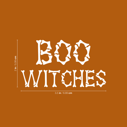 Vinyl Wall Art Decal - Boo Witches - 2" x 3.5" - Trendy Halloween Season Quote for Home Work Laptop Coffee Mug Thermo Cup Window Notebook Luggage Car Bumper Decoration Sticker