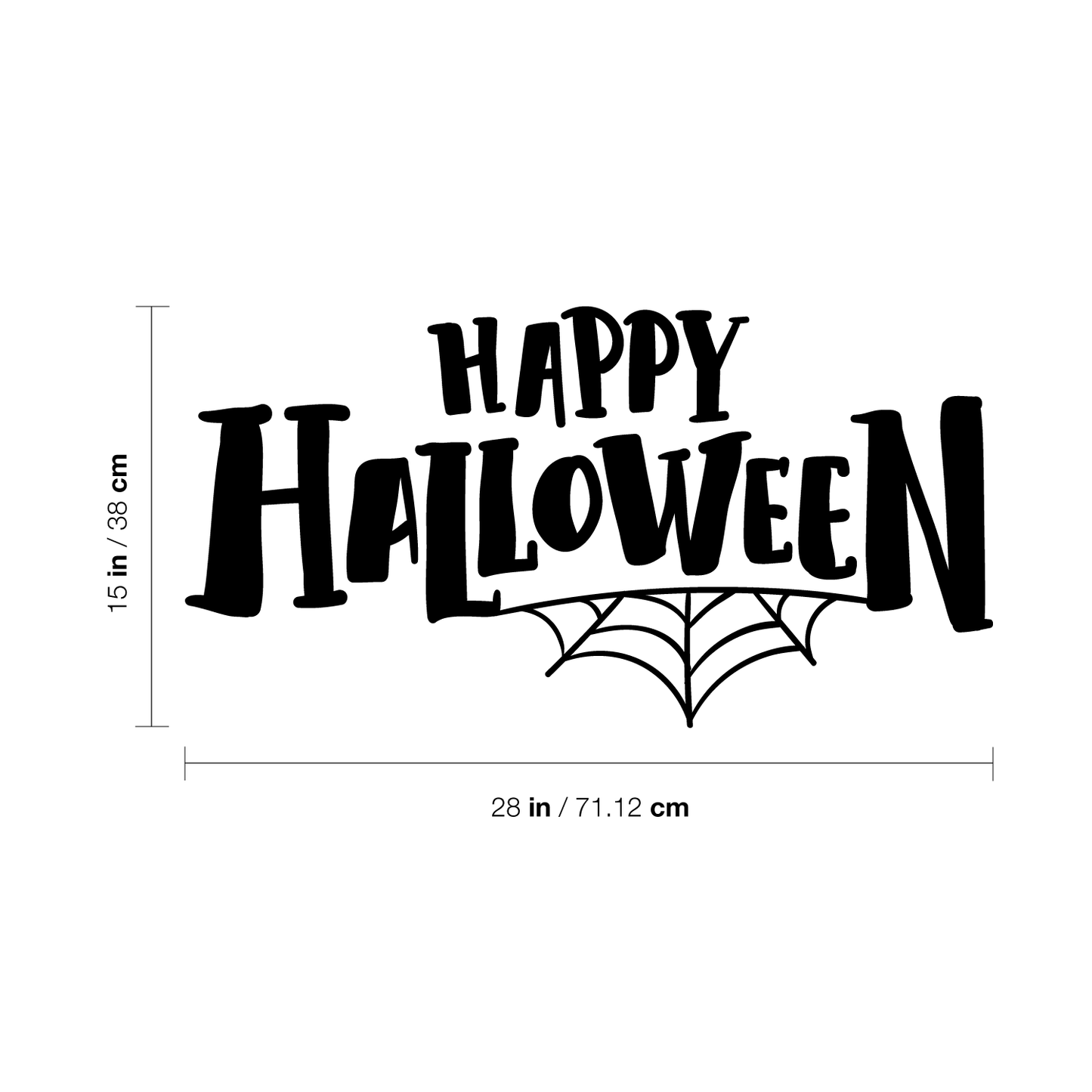 Vinyl Wall Art Decal - Happy Halloween - 15" x 28" - Modern Spooky Halloween Quote for Home Bedroom Kids Room Store Coffee Shop Seasonal Decoration Sticker