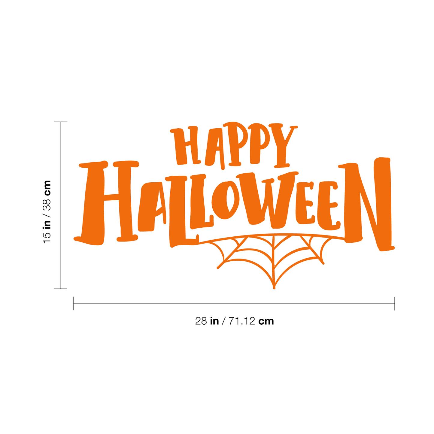 Vinyl Wall Art Decal - Happy Halloween - 15" x 28" - Modern Spooky Halloween Quote for Home Bedroom Kids Room Store Coffee Shop Seasonal Decoration Sticker