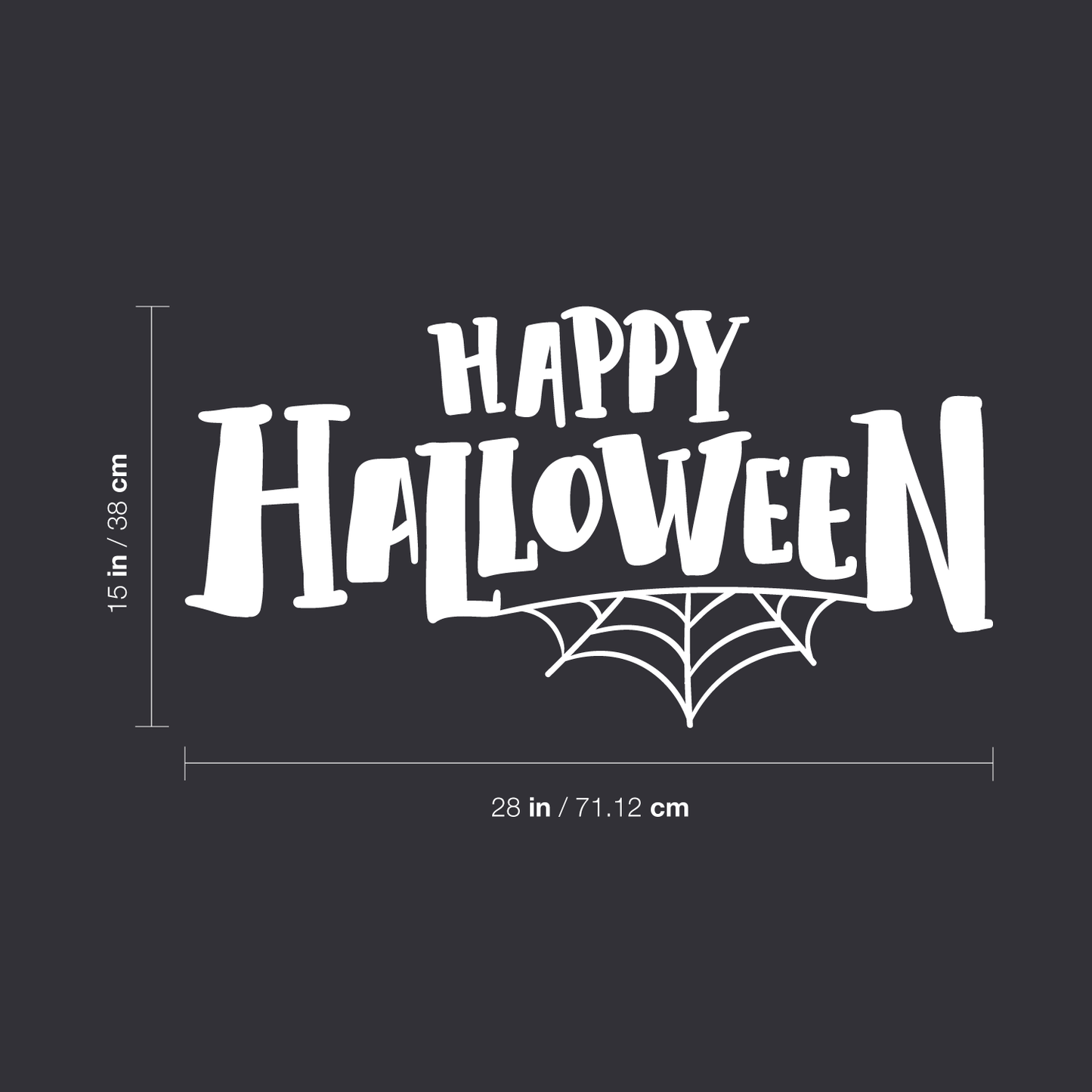 Vinyl Wall Art Decal - Happy Halloween - 15" x 28" - Modern Spooky Halloween Quote for Home Bedroom Kids Room Store Coffee Shop Seasonal Decoration Sticker