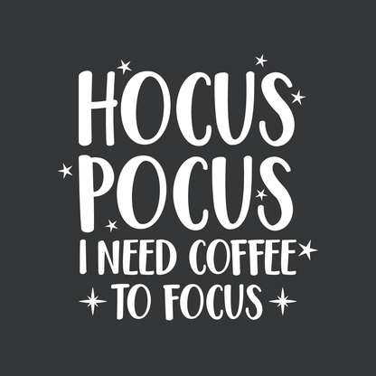 Vinyl Wall Art Decal - Hocus Pocus I Need Coffee to Focus - 23" x 22" - Modern Magical Halloween Quote for Home Bedroom Store Coffee Shop Seasonal Decoration Sticker