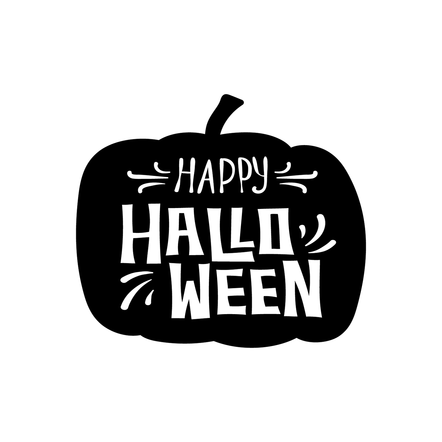 Vinyl Wall Art Decal - Happy Halloween - 17" x 19" - Trendy Halloween Season Pumpkin Shape Quote for Home Bedroom Living Room School Classroom Office Decoration Sticker