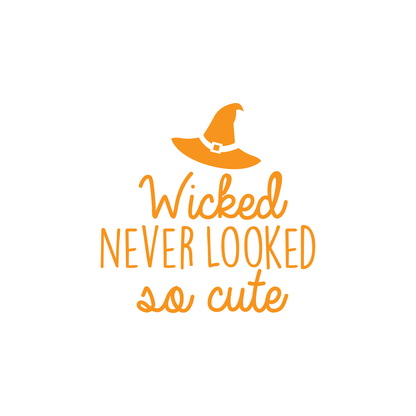 Vinyl Wall Art Decal - Wicked Never Looked so Cute - 17" x 17" - Modern Spooky Halloween Quote for Home Bedroom Kids Room Store Coffee Shop Seasonal Decoration Sticker