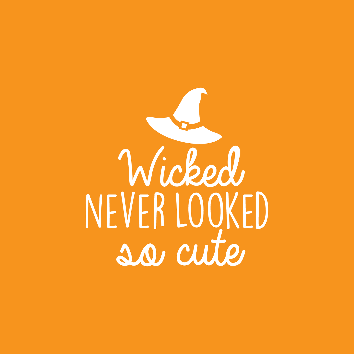 Vinyl Wall Art Decal - Wicked Never Looked so Cute - 17" x 17" - Modern Spooky Halloween Quote for Home Bedroom Kids Room Store Coffee Shop Seasonal Decoration Sticker