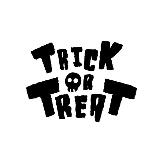 Vinyl Wall Art Decal - Trick Or Treat - 17" x 23" - Trendy Spooky Halloween Quote for Home Entryway Front Door Store Coffee Shop Seasonal Decoration Sticker