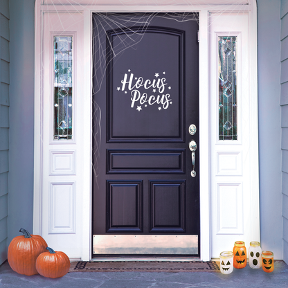 Vinyl Wall Art Decal - Hocus Pocus - 17" x 22" - Trendy Halloween Season Stars Shape Cursive Quote for Home Bedroom Living Room School Classroom Office Decoration Sticker