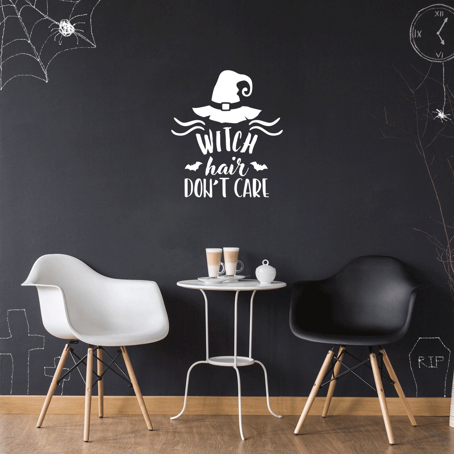 Vinyl Wall Art Decal - Broom Parking - 17" x 25" - Trendy Funny Spooky Halloween Quote for Home Entryway Front Door Store Coffee Shop Restaurant Seasonal Decoration Sticker