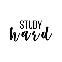 Vinyl Wall Art Decal - Study Hard - 11" x 22" - Modern Motivational Educational Quote Sticker for Teen Bedroom Home Closet Kids Room Work Office School Classroom Nursery Decor