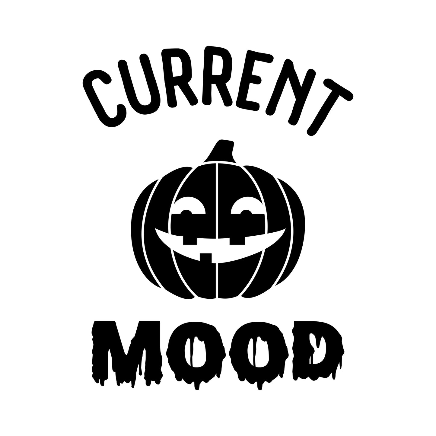 Vinyl Wall Art Decal - Current Mood Pumpkin - 30" x 23" - Scary Halloween Season Icon Design Seasonal Decoration Sticker for Teens Bedroom Living Room Office Store Door Window Spooky Decor