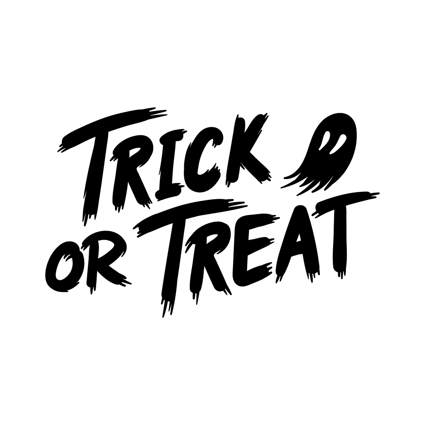 Vinyl Wall Art Decal - Trick Or Treat Ghost - 17" x 27" - Trendy Funny Scary Halloween Cute Ghost Design Sticker for Teens Bedroom Living Room Office School Classroom Store Door Window Spooky Decor