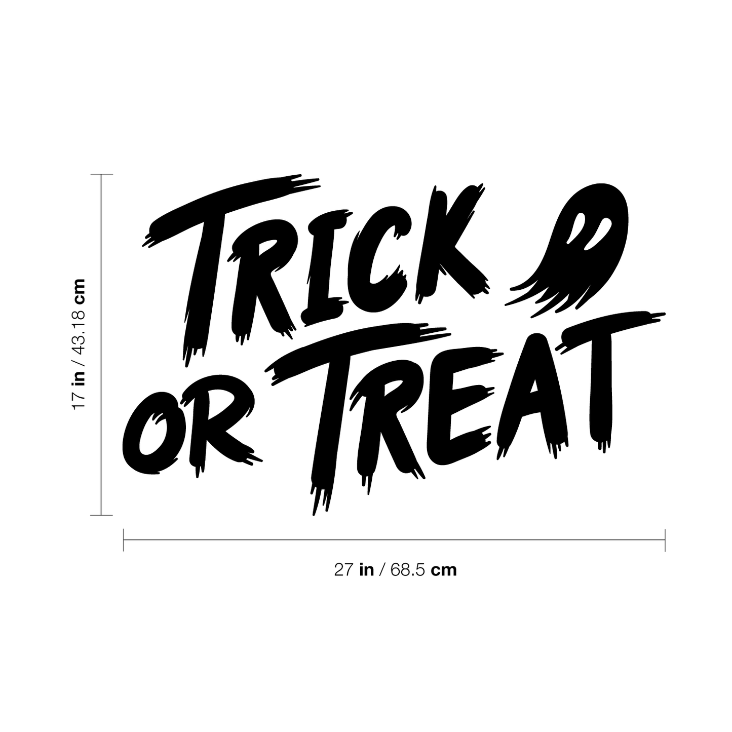 Vinyl Wall Art Decal - Trick Or Treat Ghost - 17" x 27" - Trendy Funny Scary Halloween Cute Ghost Design Sticker for Teens Bedroom Living Room Office School Classroom Store Door Window Spooky Decor