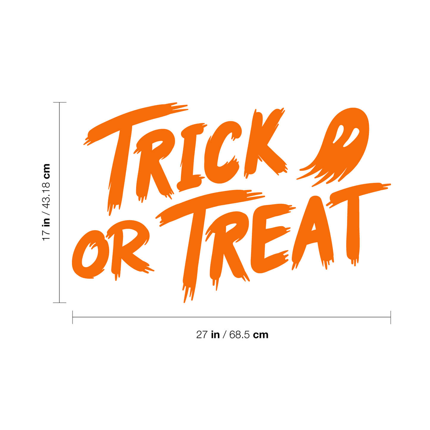 Vinyl Wall Art Decal - Trick Or Treat Ghost - 17" x 27" - Trendy Funny Scary Halloween Cute Ghost Design Sticker for Teens Bedroom Living Room Office School Classroom Store Door Window Spooky Decor