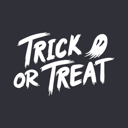 Vinyl Wall Art Decal - Trick Or Treat Ghost - 17" x 27" - Trendy Funny Scary Halloween Cute Ghost Design Sticker for Teens Bedroom Living Room Office School Classroom Store Door Window Spooky Decor