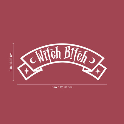 Vinyl Wall Art Decal - Witchy Woman - 2" x 5" - Halloween Season Cute Funny Quote Sticker for Living Room Entryway Door Office Coffee Shop Store Windows Spooky Decor