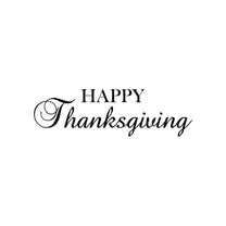 Vinyl Wall Art Decal - Happy Thanksgiving - 11" x 37" - Cute Grateful Inspirational Inspirational Thanksgiving Season Quote Sticker for Home Entry Door Dining Room Office Storefront Decor
