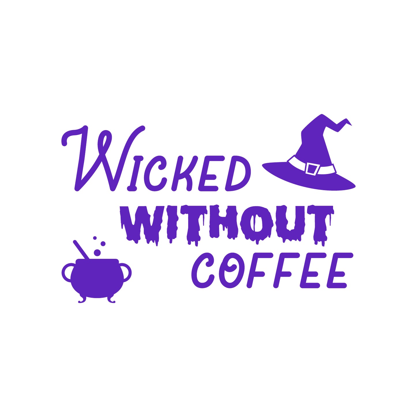 Vinyl Wall Art Decal - Wicked Without Coffee - 17" x 26" - Trendy Fun Caffeine Lovers Halloween Design Sticker for Home Kitchen Coffee Shop Restaurant Storefront Office Decor