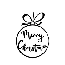 Vinyl Wall Art Decal - Merry Christmas Ornament - 26" x 17" - Trendy Cute Inspirational Christmas Holiday Season Quote Sticker for Living Dining Room Entry Door Storefront Shop Decor