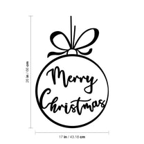 Vinyl Wall Art Decal - Merry Christmas Ornament - 26" x 17" - Trendy Cute Inspirational Christmas Holiday Season Quote Sticker for Living Dining Room Entry Door Storefront Shop Decor
