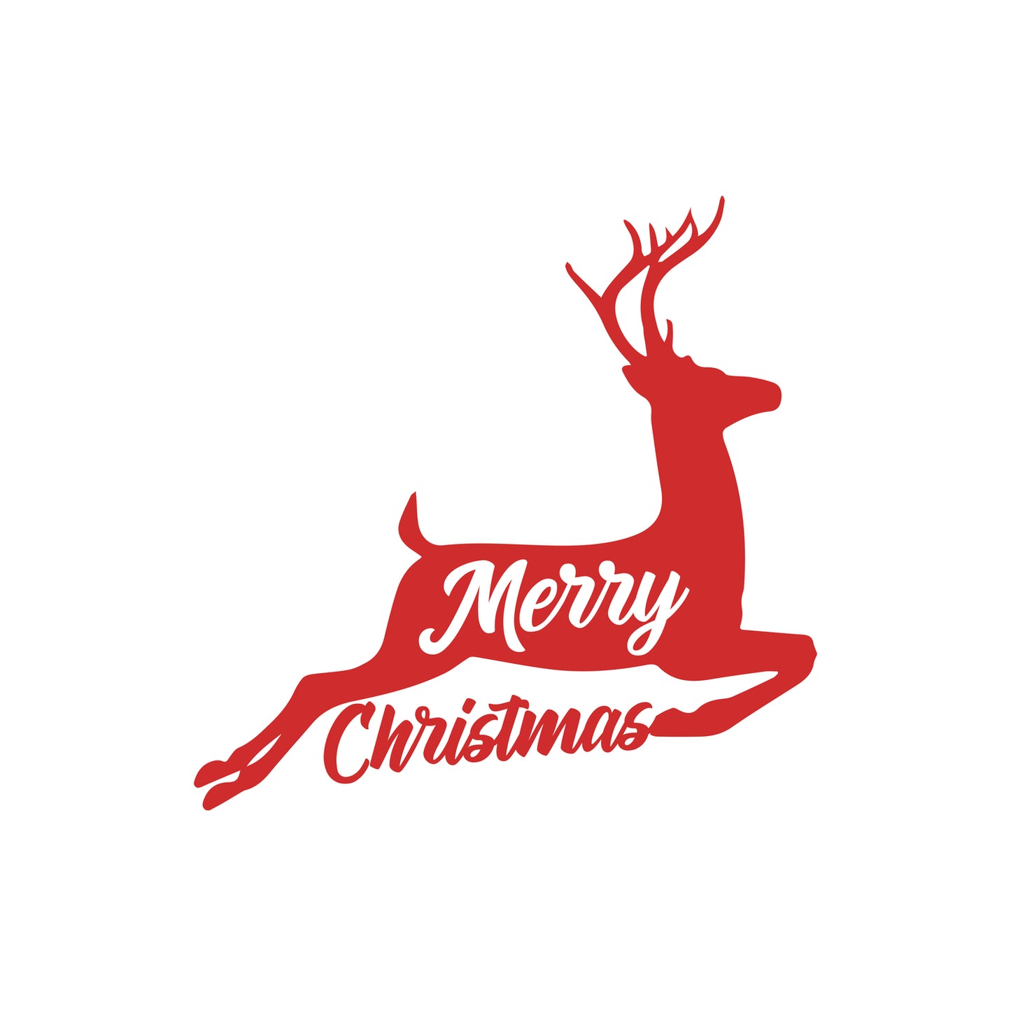 Vinyl Wall Art Decal - Merry Christmas Deer - 17" x 17" - Lovely Cool Inspirational Fun Holyday Design Sticker for Home Bedroom Living Room Windows Doors Coffee Shop Office Decor