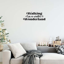 Vinyl Wall Art Decal - Walking in A Winter Wonderland - 10.5" x 28" - Inspirational Lovely Christmas Quote Sticker for Home Bedroom Living Room Windows Doors Coffee Shop Office Decor