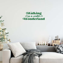 Vinyl Wall Art Decal - Walking in A Winter Wonderland - 10.5" x 28" - Inspirational Lovely Christmas Quote Sticker for Home Bedroom Living Room Windows Doors Coffee Shop Office Decor