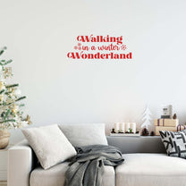 Vinyl Wall Art Decal - Walking in A Winter Wonderland - 10.5" x 28" - Inspirational Lovely Christmas Quote Sticker for Home Bedroom Living Room Windows Doors Coffee Shop Office Decor
