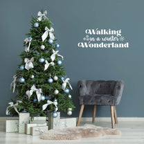 Vinyl Wall Art Decal - Walking in A Winter Wonderland - 10.5" x 28" - Inspirational Lovely Christmas Quote Sticker for Home Bedroom Living Room Windows Doors Coffee Shop Office Decor