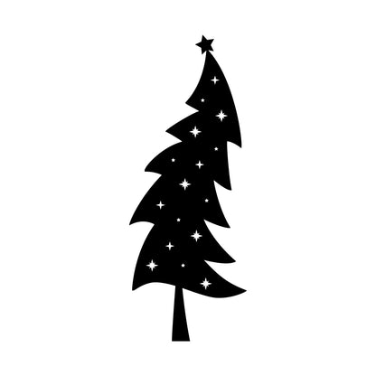 Vinyl Wall Art Decal - Christmas Tree - 44.5" x 17" - Seasonal Shape Cute Holiday Sticker for Home Dining Living Room Store Window Door Shop Decor