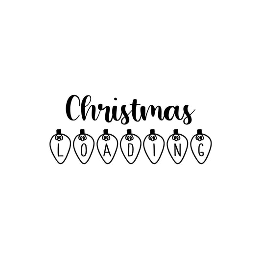 Vinyl Wall Art Decal - Christmas Loading - 11" x 25" - Trendy Cute Holyday Season Quote Sticker for Living Room Dining Room Storefront Window Door Coffee Shop Decor