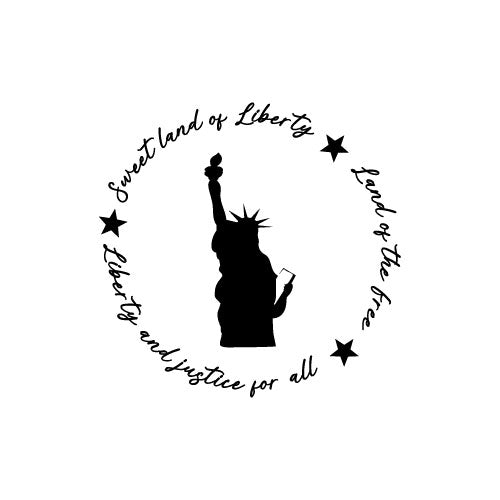 Vinyl Wall Art Decal - Land of The Free - 12" x 12" - Motivational Positive 4 of July Quote Statue of Liberty Design Sticker for Home Windows Doors Storefront Independence Day Decor