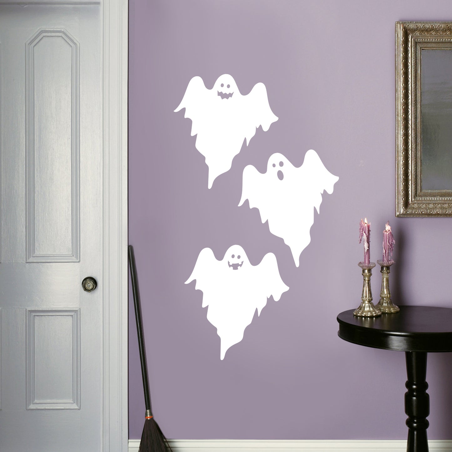 Vinyl Wall Art Decal - Ghost Trio - 19" x 21" Each -Seasonal Movie Props Trendy Funny Halloween Sticker for School Classroom Entryway Living Room Storefront Coffee Shop Spooky Decor