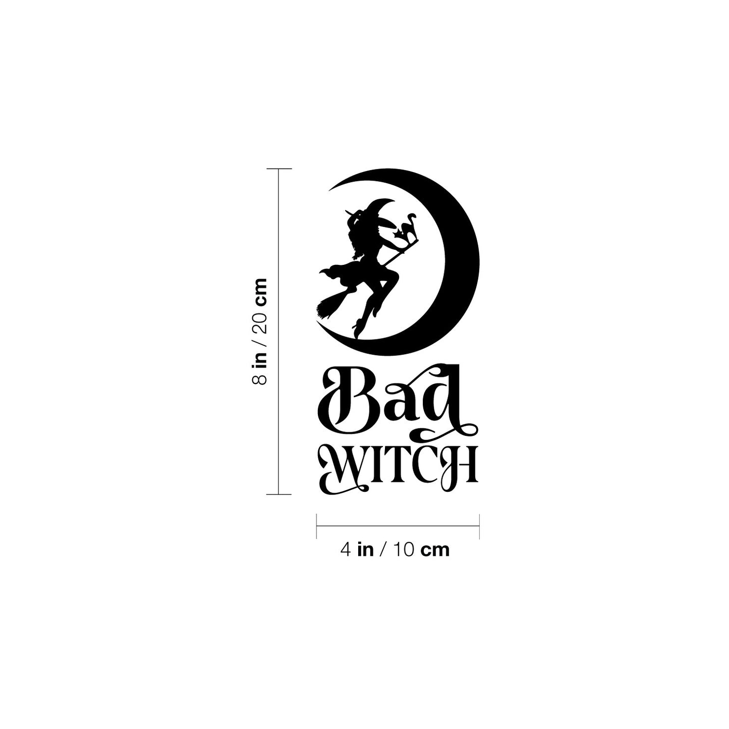 Vinyl Wall Art Decal - Bad Witch - 8" x 4" - Trendy Cool Funny Halloween Quote Sticker for Office Laptops Mugs Thermos Notebooks Home Windows Doors Storefront Spooky Decor