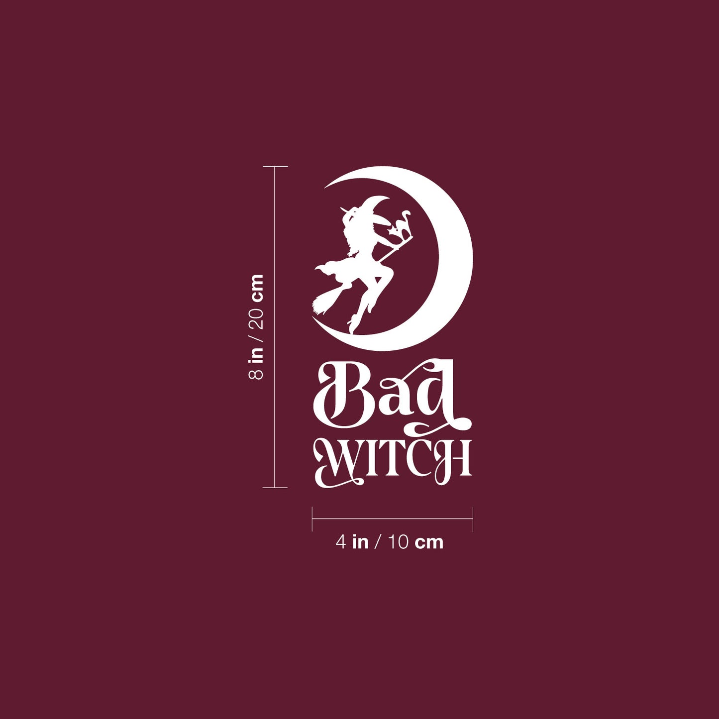 Vinyl Wall Art Decal - Bad Witch - 8" x 4" - Trendy Cool Funny Halloween Quote Sticker for Office Laptops Mugs Thermos Notebooks Home Windows Doors Storefront Spooky Decor