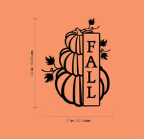 Vinyl Wall Art Decal - Fall - 22" x 17" - Trendy Cool Halloween Pumpkin Design Season Sticker for Home Windows Living Room Entry Doors Storefront Coffee Shop School Spooky Decor
