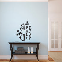 Vinyl Wall Art Decal - Fall - 22" x 17" - Trendy Cool Halloween Pumpkin Design Season Sticker for Home Windows Living Room Entry Doors Storefront Coffee Shop School Spooky Decor