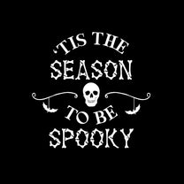 Vinyl Wall Art Decal - Tis This Season to Be Spooky - 20" x 20" - Skull Design Seasonal Halloween Quote Sticker for Entryway Storefront Office Living Room Scary Spooky Decor