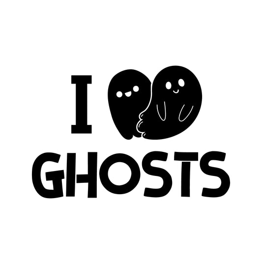 Vinyl Wall Art Decal - I Feel Ghost - 10" x 15" - Heart Design Seasonal Halloween Quote Sticker for Entryway Storefront Office Living Room Cute Spooky Decor