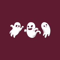 Vinyl Wall Art Decal - Ghost - 33" x 13" - Seasonal Cute Shape Horror Sticker for Entryway Storefront Office Living Room Window School Classroom Scary Spooky Decor