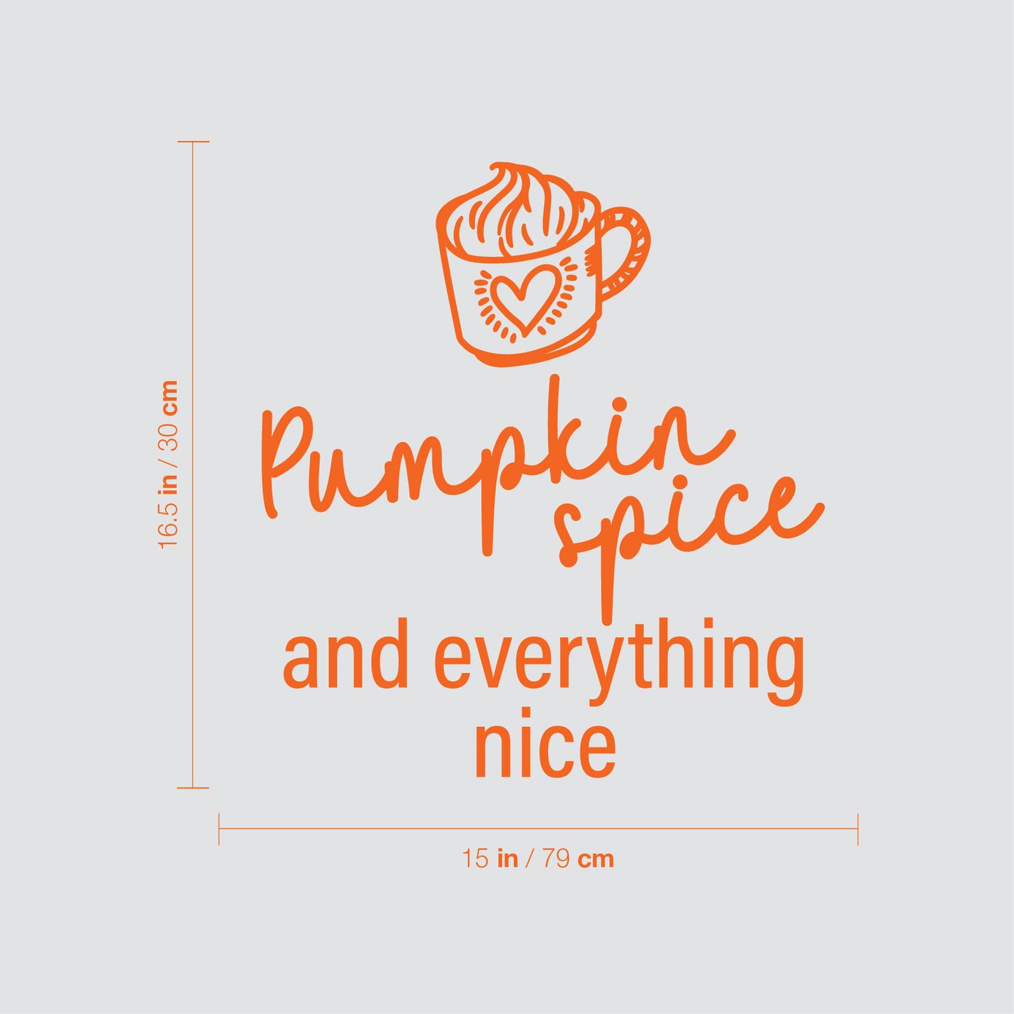 Vinyl Wall Art Decal - Pumpkin Spice and Everything Nice - 16.5" x 15" - Grateful Inspirational Thanksgiving Season Quote Sticker for Home Entry Door Dining Room Storefront Decor