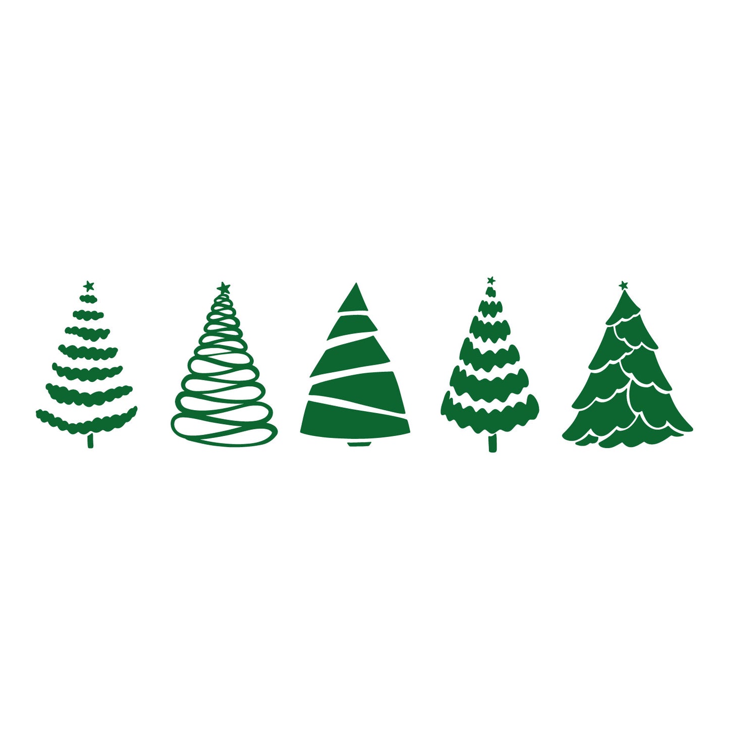 Vinyl Wall Art Decal - Christmas Trees - 26" x 7" - Seasonal Sticker for Home School Living Room Work Office Classroom Door Store Window Holiday Season Decor