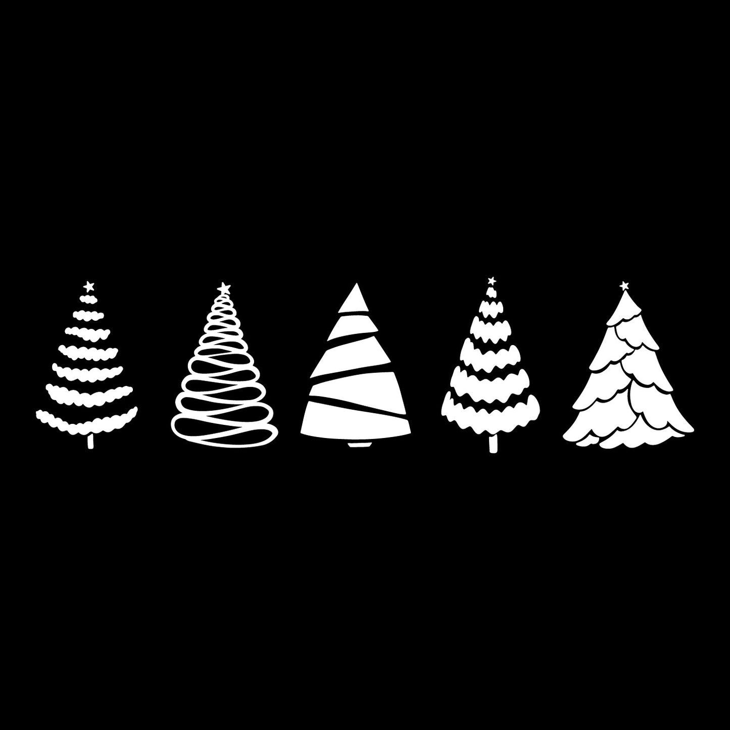 Vinyl Wall Art Decal - Christmas Trees - 26" x 7" - Seasonal Sticker for Home School Living Room Work Office Classroom Door Store Window Holiday Season Decor