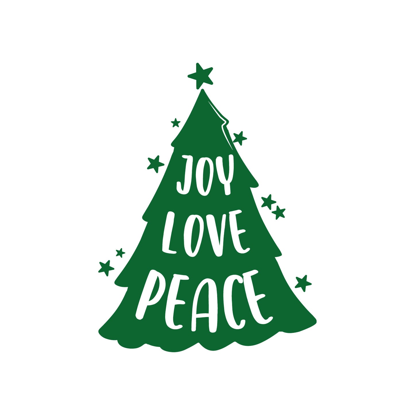 Joy Love Peace - Holiday Christmas Decor Seasonal Wall Art Quote Sticker Vinyl Decal for Home School Living Room Work Office Classroom Store