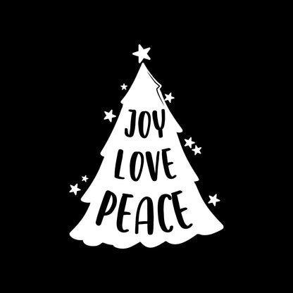 Joy Love Peace - Holiday Christmas Decor Seasonal Wall Art Quote Sticker Vinyl Decal for Home School Living Room Work Office Classroom Store