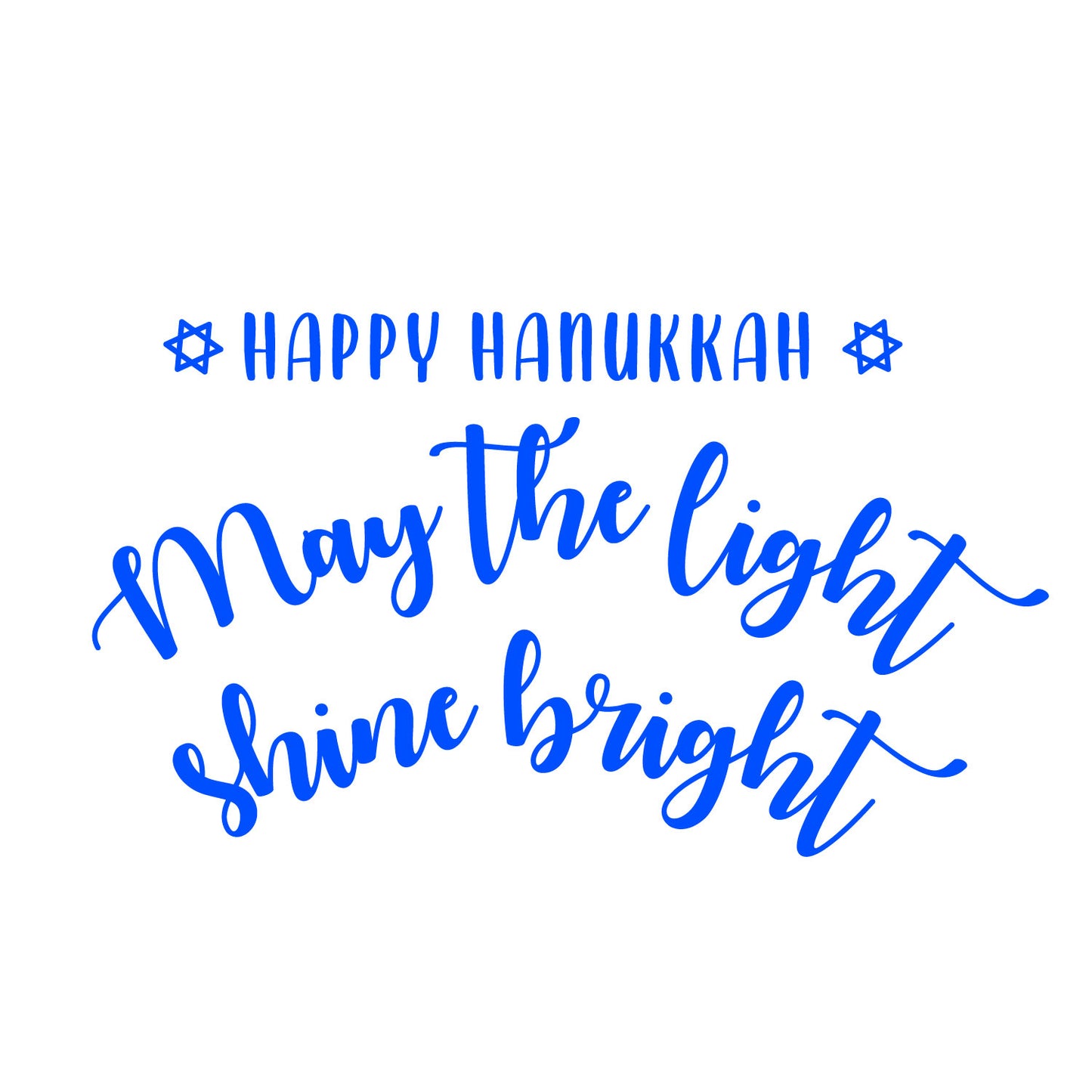 Vinyl Wall Art Decal - Happy Hanukkah May The Light Shine Bright - 8" x 14" - Grateful Inspirational Holiday Season Quote Sticker for Home Entry Door Dining Room Living Room Decor