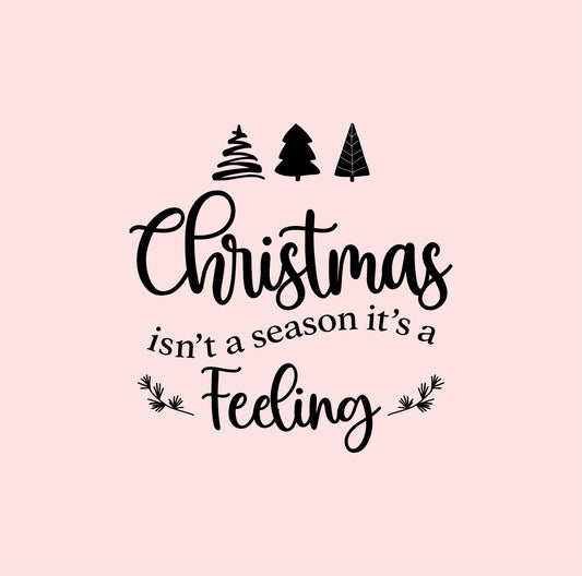 Vinyl Wall Art Decal - Christmas Isn't A Season It's A Feeling - 18" x 18.5" - Holiday Season Trendy Seasonal Quote Sticker for Home School Living Room Office Classroom Store Decor