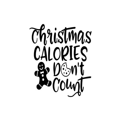 Vinyl Wall Art Decal - Christmas Calories Don't Count - 20" x 17" - Lovely Funny Christmas Season Quote Sticker for Home Kitchen Dining Room Restaurant Coffee Shop Storefront Holiday Decor