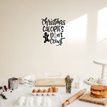 Vinyl Wall Art Decal - Christmas Calories Don't Count - 20" x 17" - Lovely Funny Christmas Season Quote Sticker for Home Kitchen Dining Room Restaurant Coffee Shop Storefront Holiday Decor