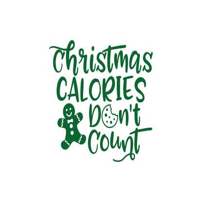 Vinyl Wall Art Decal - Christmas Calories Don't Count - 20" x 17" - Lovely Funny Christmas Season Quote Sticker for Home Kitchen Dining Room Restaurant Coffee Shop Storefront Holiday Decor