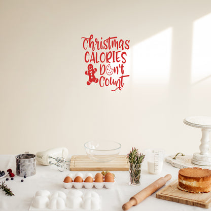 Vinyl Wall Art Decal - Christmas Calories Don't Count - 20" x 17" - Lovely Funny Christmas Season Quote Sticker for Home Kitchen Dining Room Restaurant Coffee Shop Storefront Holiday Decor